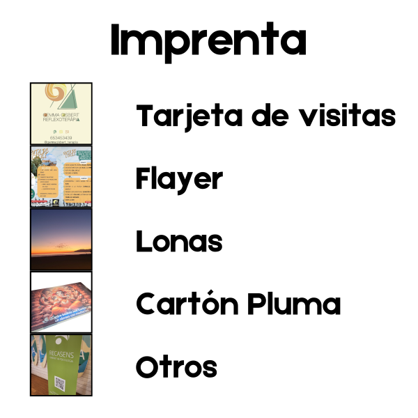 imprenta tarjetas flyers lonas