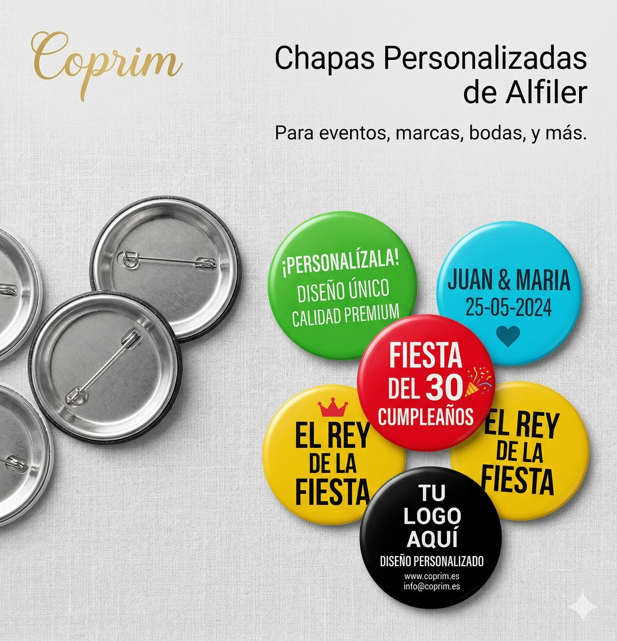 chapas-personalizadas-alfiler-eventos Chapas personalizadas de alfiler con diferentes diseños para eventos